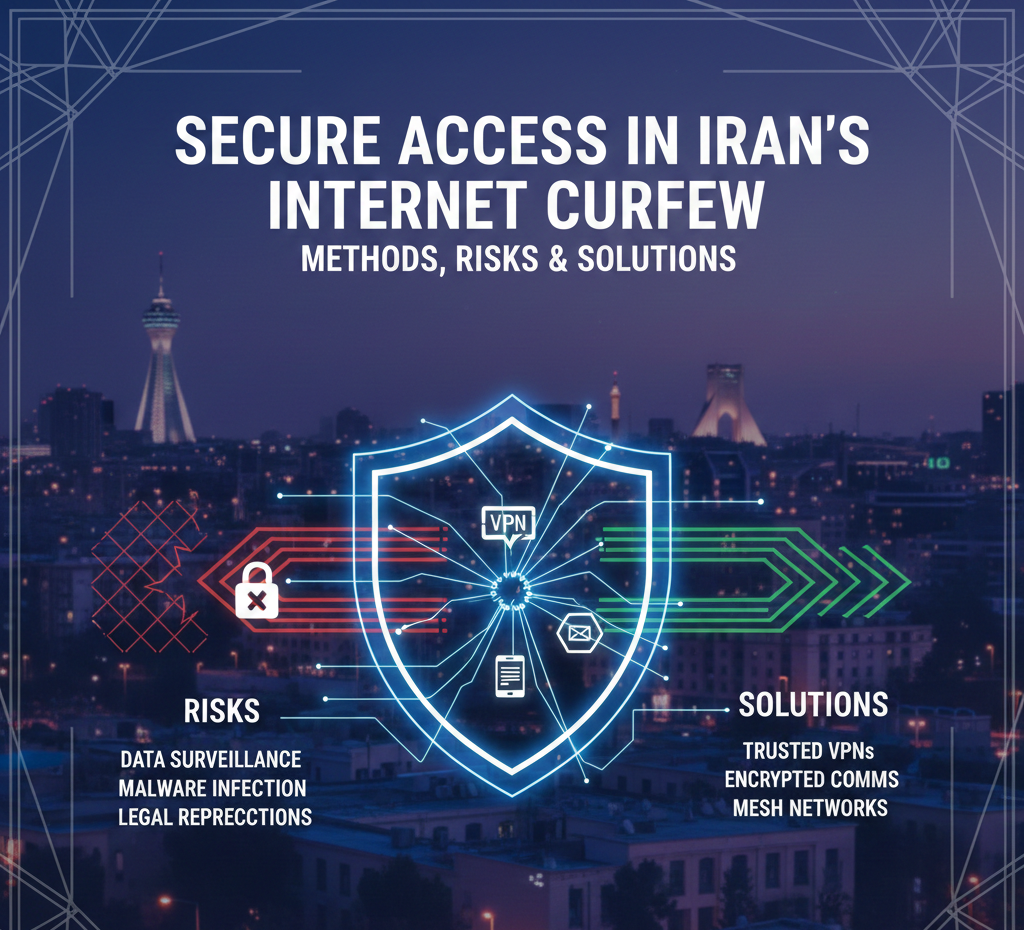 روش‌های ایمن برای دسترسی در دوران محدودیت اینترنت ایران (ریسک‌ها + پیشنهادها)