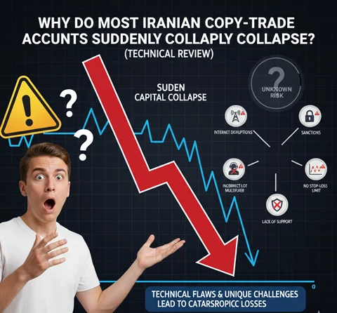 چرا بیشتر حساب‌های کپی‌ترید ایرانی‌ها ناگهان نابود می‌شود؟ (بررسی فنی)