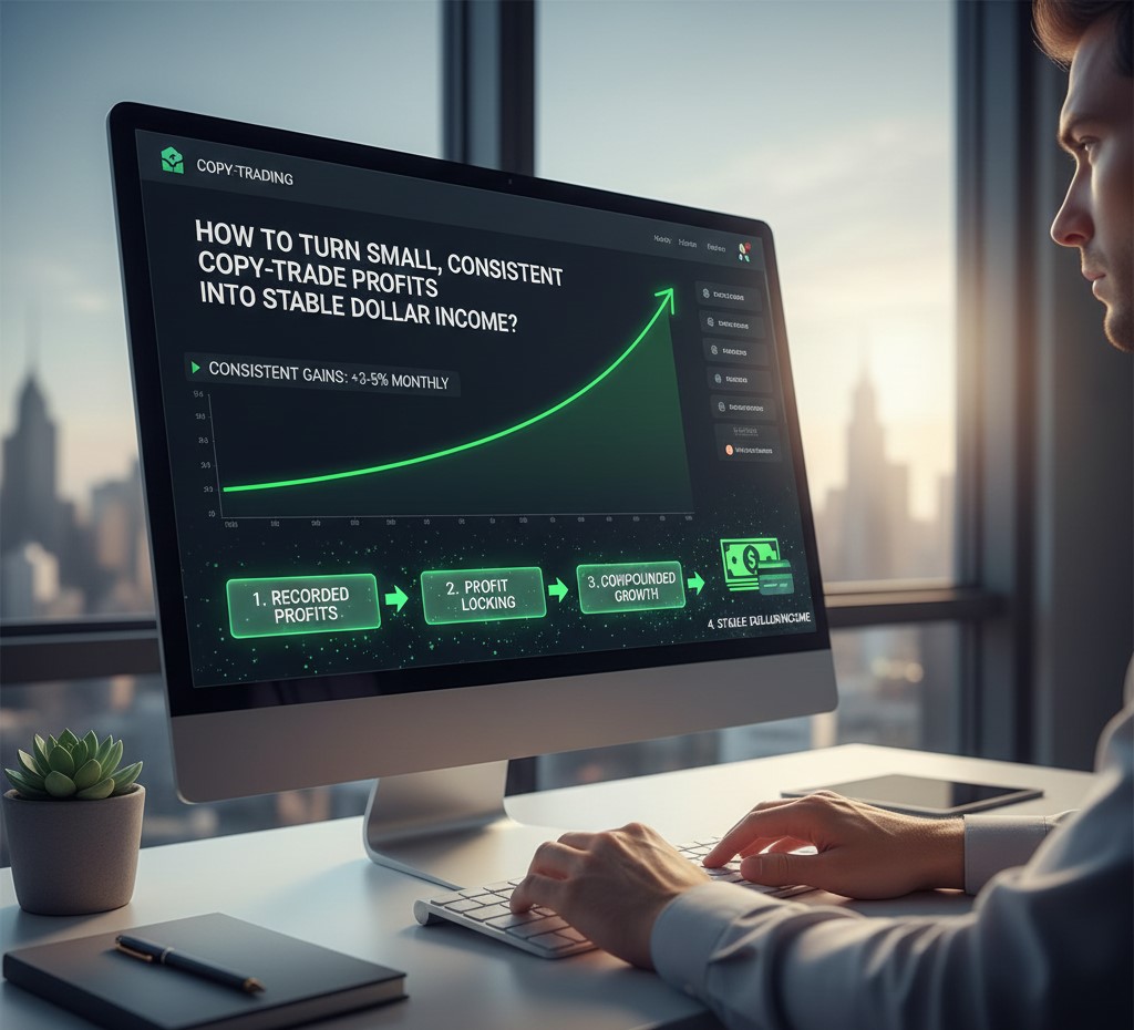 چطور سودهای کوچک و مداوم در کپی‌ترید را به درآمد دلاری پایدار تبدیل کنیم؟
