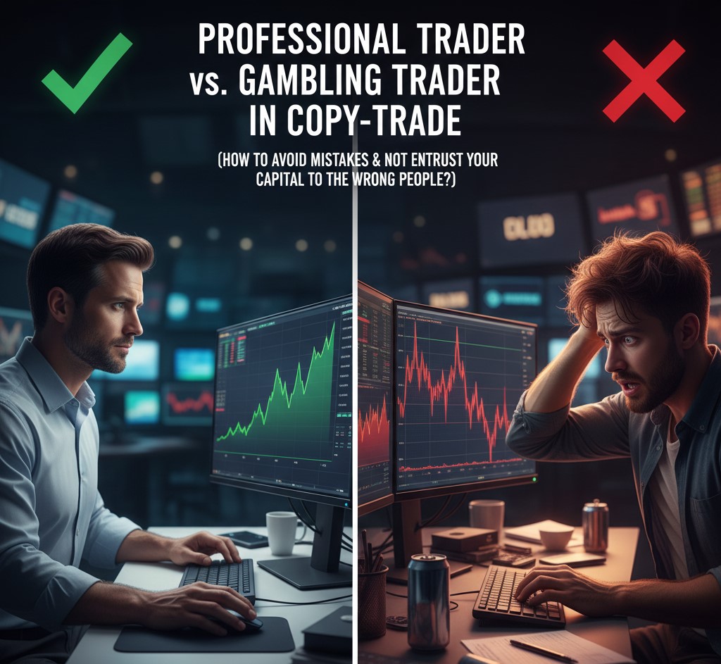 🎯 تفاوت تریدر حرفه‌ای و تریدر قماری در کپی‌ترید