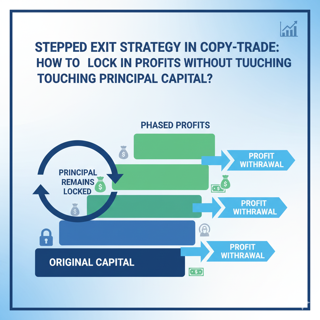 استراتژی خروج پلکانی در کپی‌ترید: چطور سود را بدون دست زدن به اصل سرمایه قفل کنیم؟